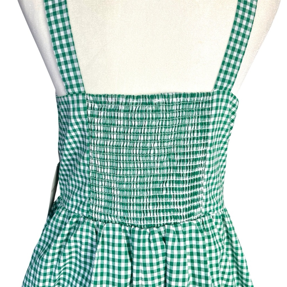 Gingham Cottagecore Dress Size XL Soft Girl Milkmaid Picnic Twee Green White NWT - Picture 6 of 9